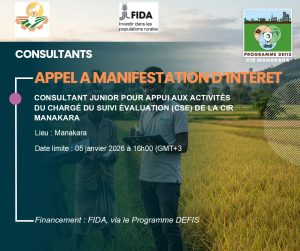 Le programme DEFIS recrute un consultant en suivi evaluation pour travailler au sein du CIR Manakara