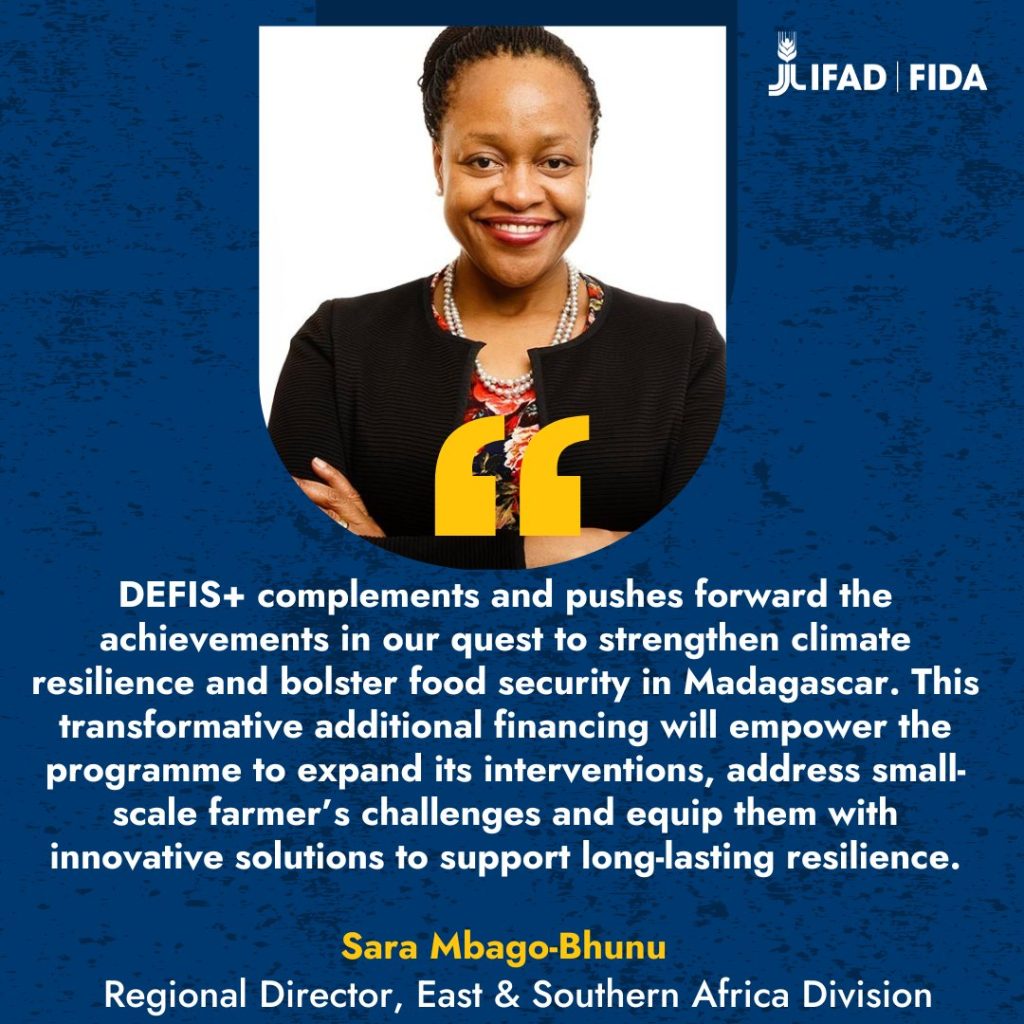 Mme Sara Mbago-Bhunu, Directrice régionale de l'ESAFIDA, lors de la cérémonie de lancement du Projet DEFIS+